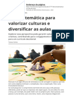 Etnomatematica para Valorizar Culturas e Diversificar As Aulas