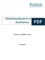 Cours Marketing Research Et Etudes Qualitatives (Premiã Re Partie)