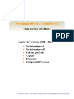 02programme Concours Epreuves Ecrites