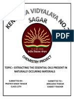 Chemistry Class 12 Project On Extraction of Essential Oils