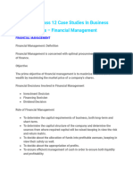 CBSE Class 12 Case Studies in Business Studies - Financial Management