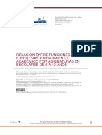 Relación Entre Funciones Ejecutivas Y Rendimiento Académico Por Asignaturas en Escolares de 6 A 12 Años