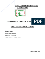 TP Thermodynamique