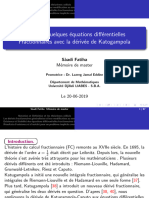 Etude de Quelques Equations Diff Erentielles Fractionnaires Avec La D Eriv Ee de Katogampola