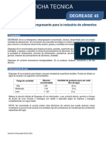 DETERGENTE MULTIUSOS DEGREASE 45 Ficha Técnica