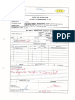 MIR No 004 Material Inspection For 1000gauge Poythene Sheets