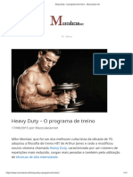 Heavy Duty - O Programa de Treino