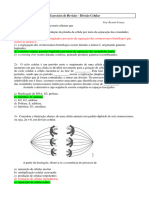 Exercícios de Revisão - Divisão Celular