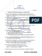 TEST - 1 Electrochemistry