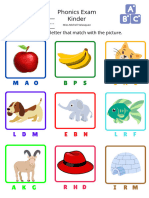 Phonics Exam Kinder