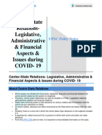 Centre State Relations Legislative Administrative Financial Aspects Issues During Covid 19 D3e1feb6