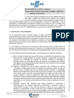 Seleção Pública de Bolsistas para Projetos Inovadores de Extensão Tecnológica - SEBRAE-MS-Manifesto