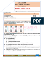 Test Paper: Chapter-1: Cost of Capital