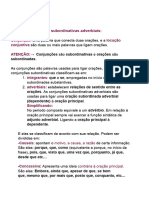 Conjunções Subordinativas Adverbiais