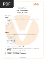 Revision Notes Class - 9 Mathematics Chapter 10 - Circles: Circle