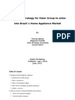 Final Paper (Huang Leping) - Marketing Plan For Haier To Enter Brazil - Home Appliances Market