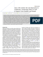 Association of Loneliness With Suicide Risk and Depression in Individuals With Schizophrenia: Moderating Effects of Self - Esteem and Perceived Support From Families and Friends