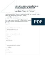 Data Pre-Processing (Pandas)