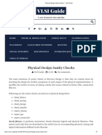 Physical Design Sanity Checks - VLSI Guide