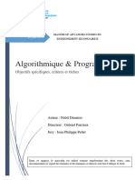 Algorithmique & Programmation: Objectifs Spécifiques, Critères Et Tâches