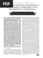 Experimental and Numerical Study The Effect of Process Parameters On Spring Back of AlCu Bimetallic Sheet in V - Bending Process