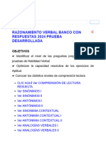 Razonamiento Verbal Banco Con Respuestas 2024 Prueba Desarrollada