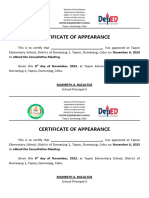 Certificate of Appearance