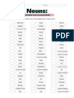 Countable Uncountable Noun Year 3 Exercise