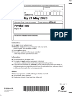 June 2020 QP - Paper 1 Edexcel Psychology GCSE