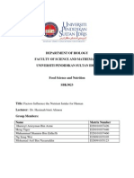 Factors That Influence Nutrition Intake in Human