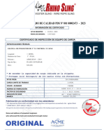 Certificado de Eslinga de 1 Pulg.