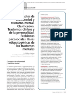 19.001 Conceptos de Enfermedad y Trastorno Mental. Clasificación. Trastornos Clínicos y de La Personalidad. Problemas Psicosociales