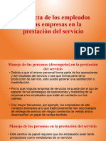 La Conducta de Los Empleados y La Prestacion Del Servicio