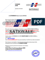 Gendarmerie Francaise - Attestation de Demande de Cooperation Pour Madame Ouardia Mahroug