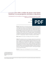 BARROS, José D'Assunção - Considerações Sobre A Análise de Jornais Como Fontes Históricas, Na Sua Perspectiva Sinc Ônica e Diacrônica