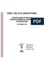 Debt Delays Deductions: Wage Issues Faced by Foreign Domestic Workers in Singapore (Sep06)