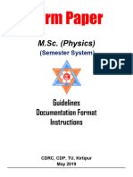 2 MSC (Physics) Term Paper Documantation Format