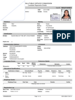 Kerala Public Service Commission: Candidate Registration Details Userid: Renjitharegi