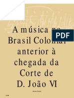 A Música No Brasil Colonial Anterior À Chegada Da Corte de D. João VI