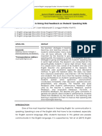 Teachers' Strategies in Giving Oral Feedback On Students' Speaking Skills