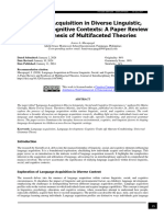 Language Acquisition in Diverse Linguistic, Social, and Cognitive Contexts A Paper Review and Synthesis of Multifaceted Theories