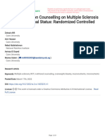 Impact of Nutrition Counselling On Multiple Sclerosis Patients Nutritional Status: Randomized Controlled Clinical Trial