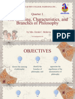 1 - The Meaning, Characteristics, and Branches of Philosophy