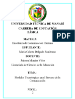 Modelos Tecnológicos en El Proceso de La Comunicación.