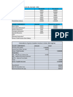 Income Tax Calculation Sheet