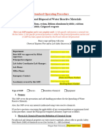 Sop Template Quenching Water Reactive Materials