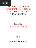 Faith Compassion CBO Constitution