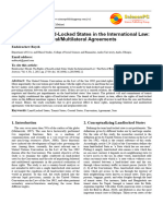 The Rights of Land-Locked States in The International Law: The Role of Bilateral/Multilateral Agreements