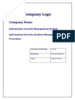 XXX ISMS PRO ISIMP Information Security Incident Management Procedure