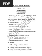 Brilliant Minds Institute Class - 11 CH - 3 (Maths) Assignment